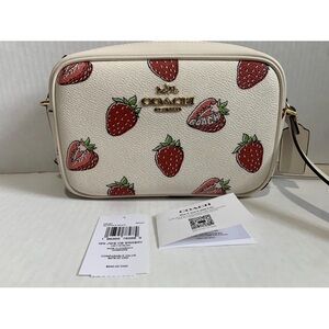 Coach Mini Jamie Camera Bag Chalk/Strawberry NWT